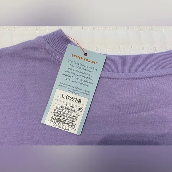 Cat & Jack Kids Spider T-shirt size large 12/14 purple new shirt - Picture 5 of 7